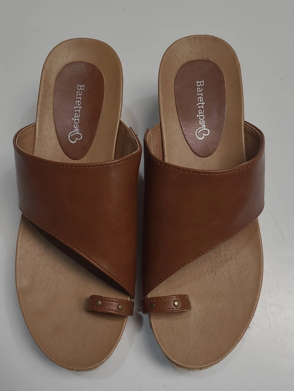 BareTraps Lynn Brown Toe Ring Wedge Platform Sandals - Size 6